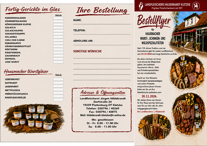 Bestellflyer bis Jahresende